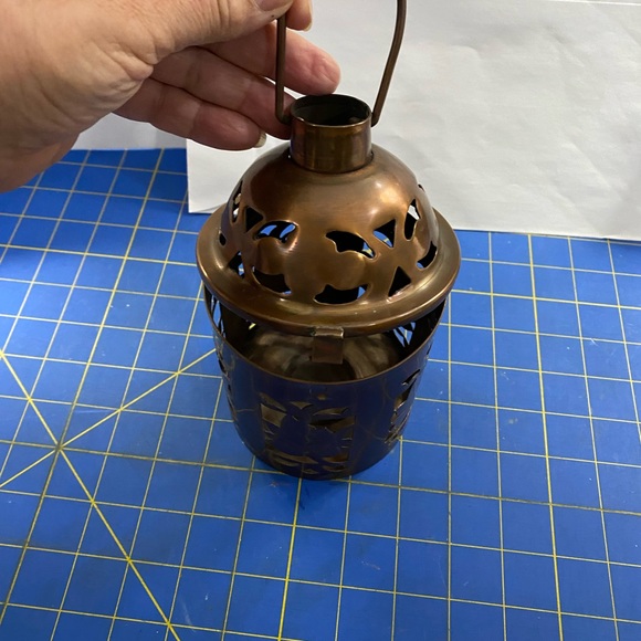 Thanksgiving Decor Copper Tealight Lantern - Picture 2 of 6